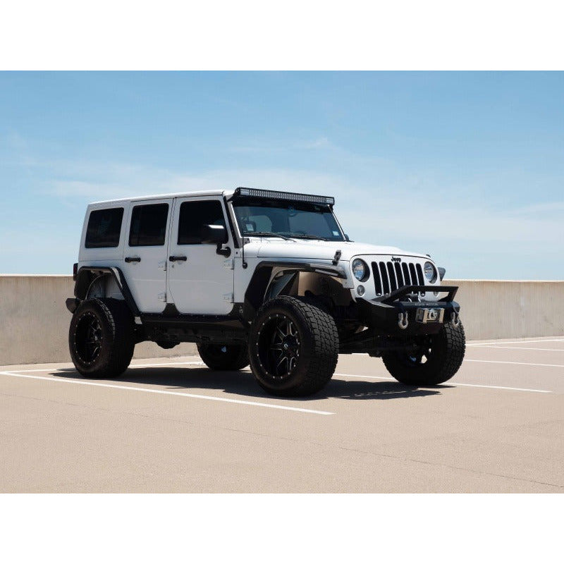 Road Armor 07-18 Jeep Wrangler JK Stealth Front Winch Bumper w/Bar Guard Mid Width - Tex Blk Road Armor Bumpers - Steel