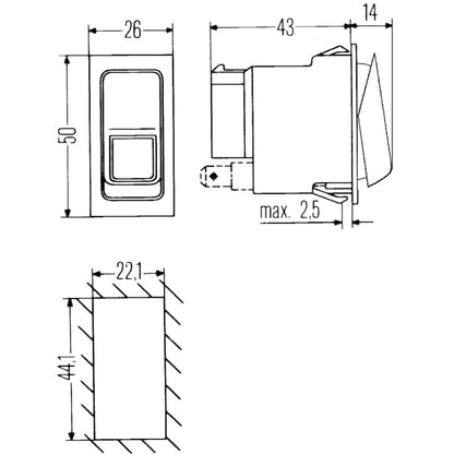 Hella Switch On/On/Off Momentary W Loc Light Hella Wiring Connectors