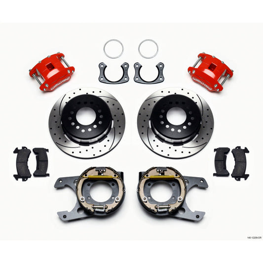 Wilwood D154 P/S P-B Kit Drilled-Red New Big Ford 2.50in Offset Wilwood Big Brake Kits