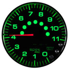 Autometer Spek-Pro Gauge Tachometer 5in 11K Rpm W/Shift Light & Peak Mem Black/Black AutoMeter Gauges