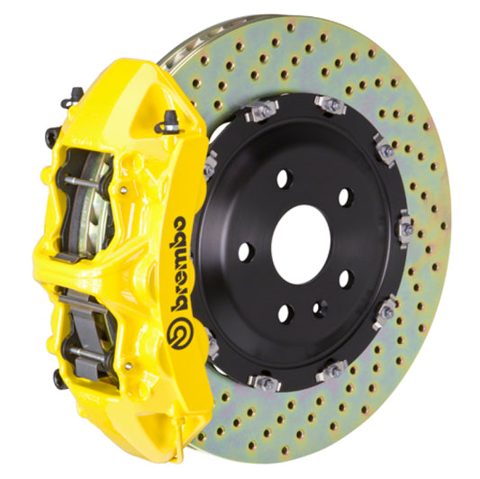 Brembo 11-16 528i Front GT BBK 6 Piston Cast 365x34 2pc Rotor Drilled- Yellow