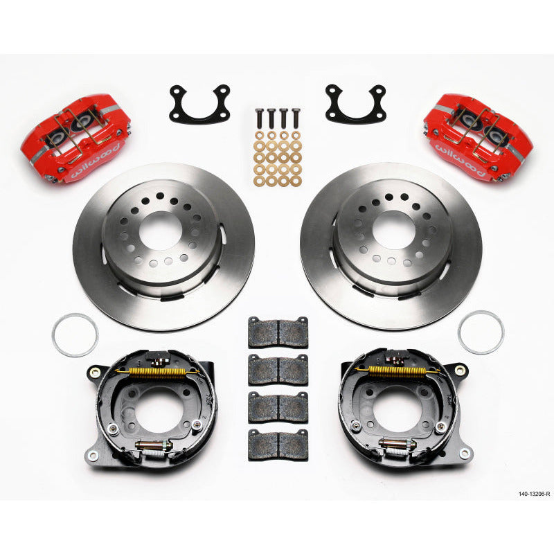 Wilwood Dynapro Dust-Boot P/S Park Brake Kit Red Small Ford 2.50in Offset Wilwood Big Brake Kits