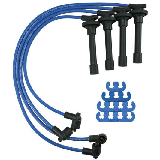 Moroso Custom Ignition Wire Set - Blue Max - Spiral Core - Colored High Temp Wire Separators - Blue