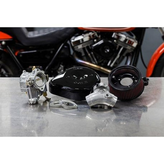 S&S Cycle 84-99 BT Super E Carburetor & Stealth Air Cleaner Kit w/ Black Teardrop
