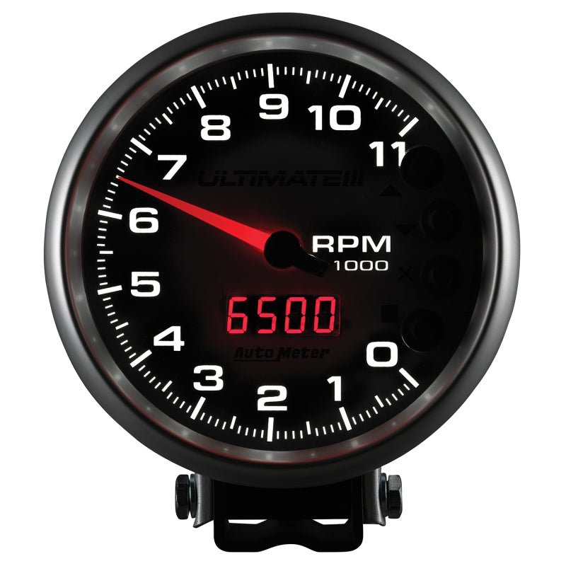 Autometer 5 inch Ultimate III Playback Tachometer 11000 RPM - Silver AutoMeter Performance Monitors