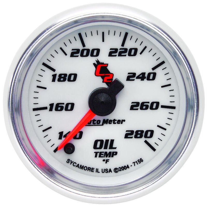 Autometer C2 52mm 140 - 280 Deg. F Electronic Oil Temp Gauge AutoMeter Gauges