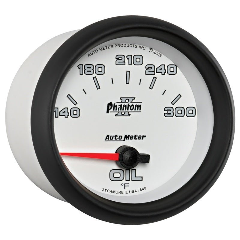 Autometer Phantom II 2 5/8in 140-300 Degree F Short Sweep Electronic Oil Temperature Gauge AutoMeter Gauges