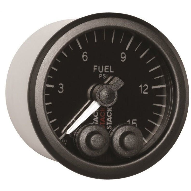 Autometer Stack 52mm 0-15 PSI 1/8in NPTF Male Pro-Control Fuel Pressure Gauge - Black AutoMeter Gauges