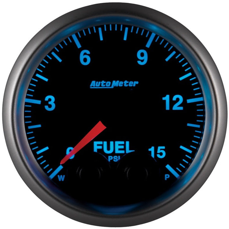 AutoMeter Gauge Fuel Press 2-1/16in. 15PSI Stepper Motor W/Peak & Warn Elite AutoMeter Gauges