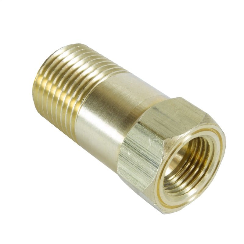 Autometer Adapter Fitting 1/2 NPT Brass Male Extension for Mechanical Gauge AutoMeter Uncategorized