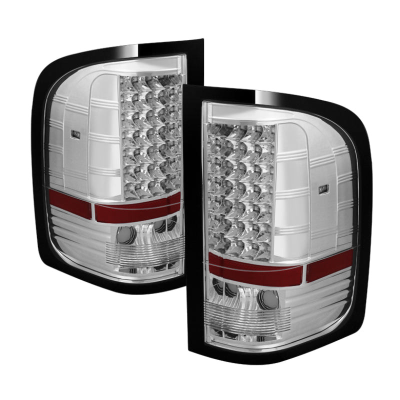 Xtune Chevy Silverado 07-13 LED Tail Lights Chrome ALT-JH-CS07-LED-C SPYDER Tail Lights