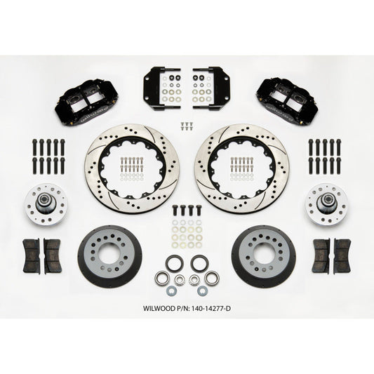 Wilwood Narrow Superlite 6R Front Hub Kit 14.00in Drilled Magnum Force Drop Spindle Wilwood Big Brake Kits