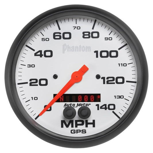 Autometer Phantom 5in 140 MPH In-Dash Full Sweep Speedometer w/ GPS Rally Nav Display AutoMeter Gauges