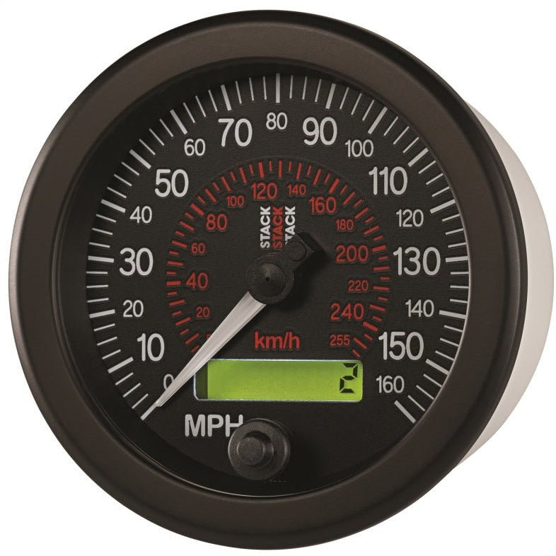 Autometer Stack Instruments 88MM 0-160 MPH / 260 KM/H Programmable Speedometer - Black AutoMeter Gauges