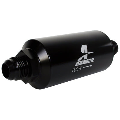 Aeromotive In-Line Filter - AN -10 size Male - 10 Micron Microglass Element - Bright-Dip Black Aeromotive Fuel Filters