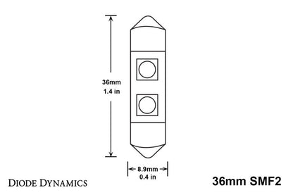 Diode Dynamics 36mm SMF2 LED Bulb - Red (Single)