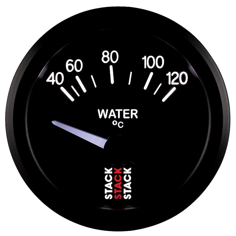 Autometer 52mm Stack Instruments 40-120 Degree C Electric Water Temperature Gauge - Black AutoMeter Gauges