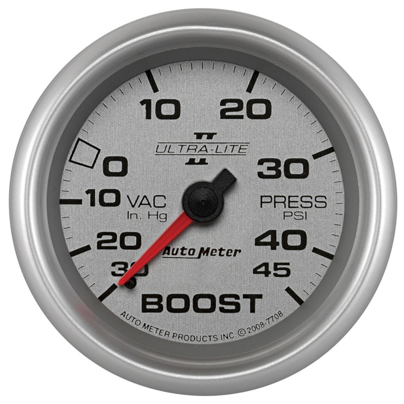 Autometer UL II 2 5/8inch 30 IN HG/45 PSI Mechanical Boost/Vacuum Gauge AutoMeter Gauges