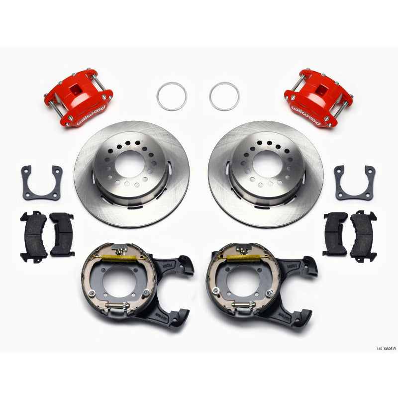 Wilwood D154 P/S Park Brake Kit Red 12 Bolt 2.81in Offset Staggered Shock Wilwood Big Brake Kits