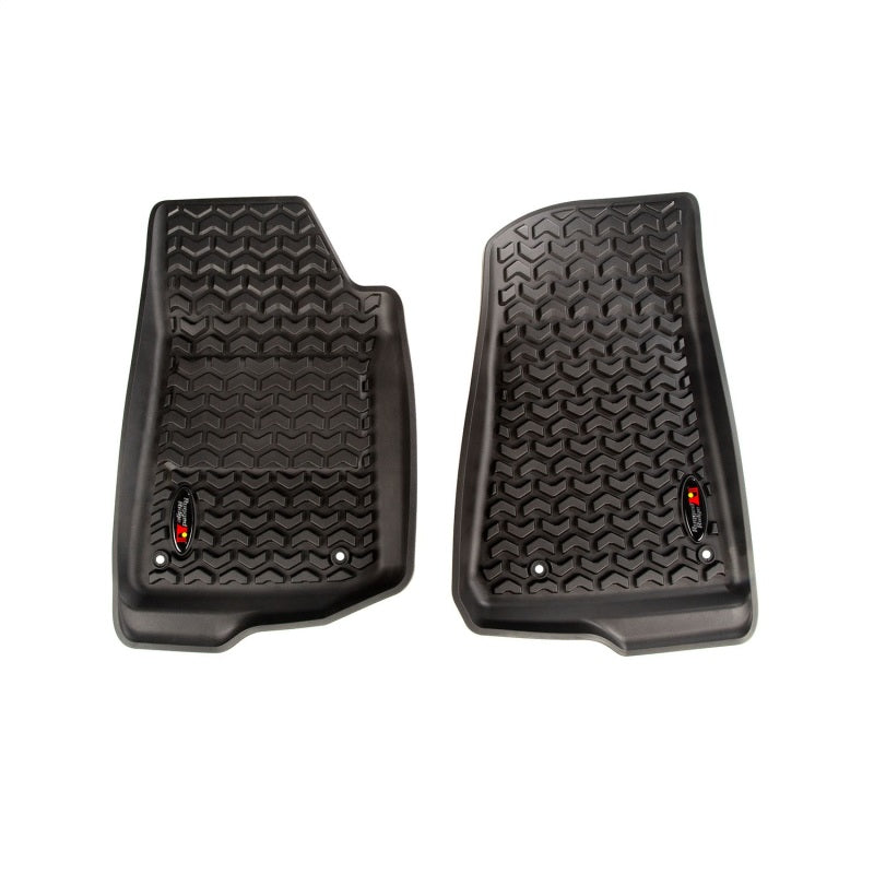 Rugged Ridge Floor Liner Kit Black F/R 18-20 Jeep Wrangler JL 2Dr Rugged Ridge Floor Mats - Rubber