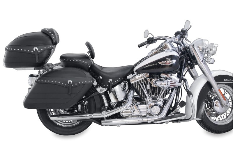 Mustang 06-17 Harley Softail Wide Tire(200mm)Wide Tour Solo Seat w/Driver Backrest Studs - Black