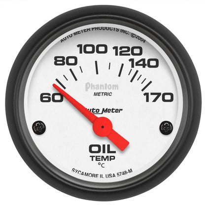 Autometer Phantom 2-1/16in 60-170 Deg F Electronic Oil Temperature Gauge AutoMeter Gauges