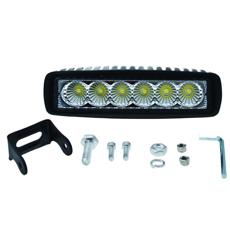 Hella Value Fit Mini 6in LED Light Bar - Flood Beam Pedestal Hella Light Bars & Cubes