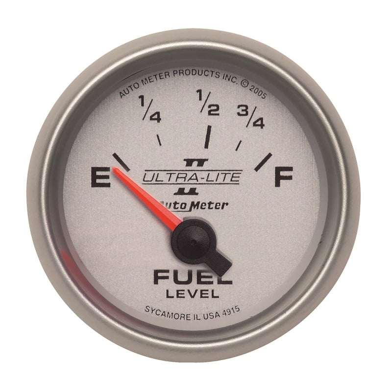Autometer Ultra-Lite II 2-1/16in 73-10 OHMS Short Sweep Electronic Fuel Level Gauge