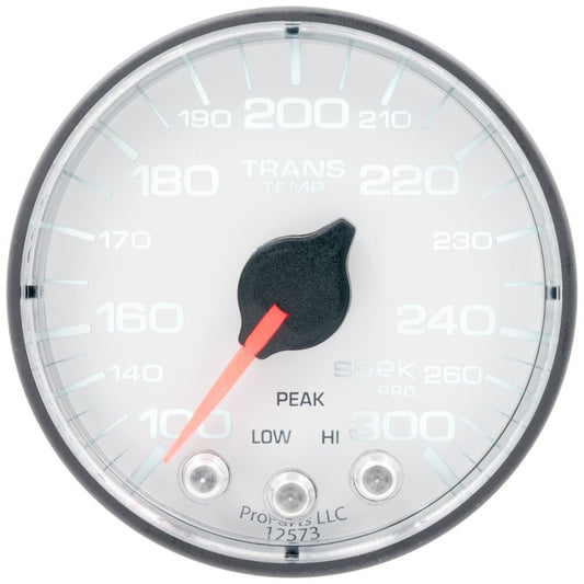 Autometer Spek-Pro 2 1/16in 300 Degree F Stepper Motor W/Peak & Warn White/Black Trans Temp Gauge AutoMeter Gauges