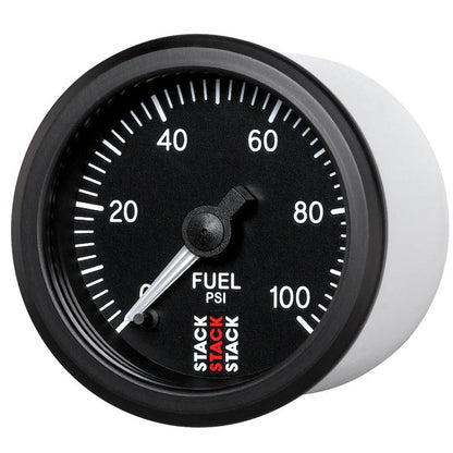 Autometer Stack 52mm 0-100 PSI 1/8in NPTF Male Pro Stepper Motor Fuel Pressure Gauge - Black AutoMeter Gauges