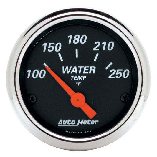 Autometer Designer Black 2 1/16in 250 Deg F Electronic Water Temp Gauge AutoMeter Gauges