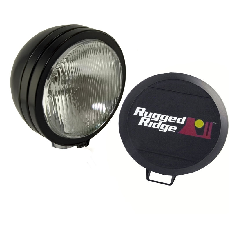 Rugged Ridge 6-In Round HID Off-road Fog Light Black Steel Housing Rugged Ridge Light Accessories and Wiring