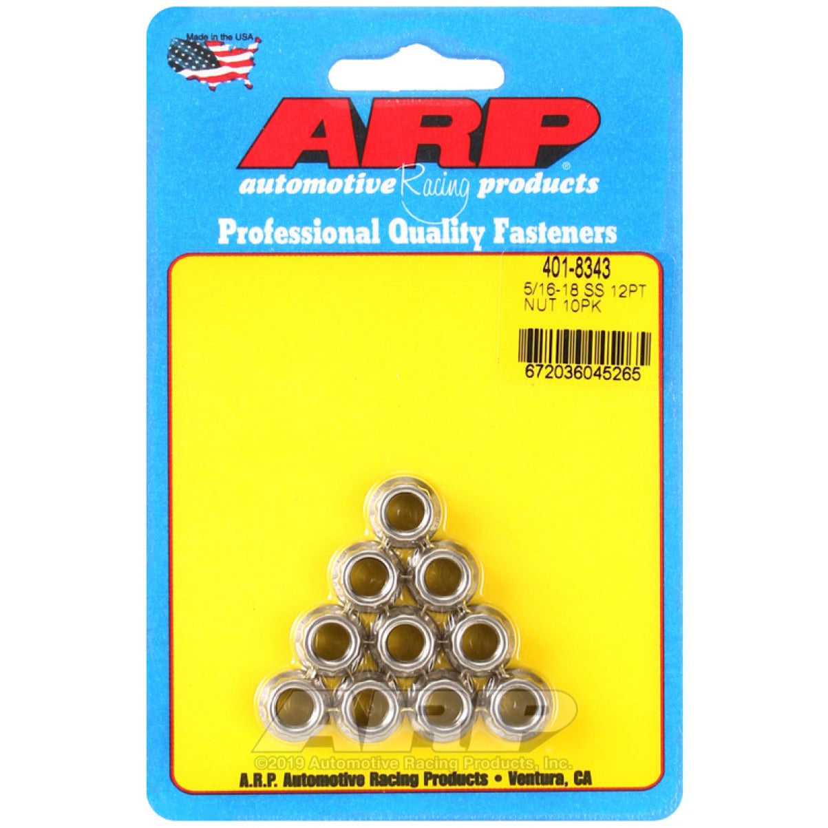 ARP 5/16-18 12PT Nut Kit SS - 10 PK ARP Hardware Kits - Other