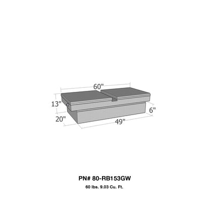 Westin/Brute Gull Wing Lid Full Size Step Side & Down Size Shallow Depth - Aluminum