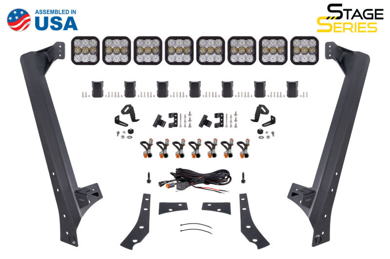 Diode Dynamics Jeep JK SS5 Sport CrossLink Windshield - White Combo Lightbar Kit