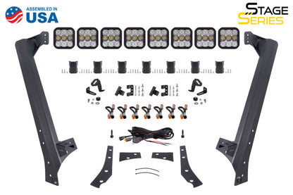 Diode Dynamics Jeep JK SS5 Pro CrossLink Windshield - Yellow Combo Lightbar Kit