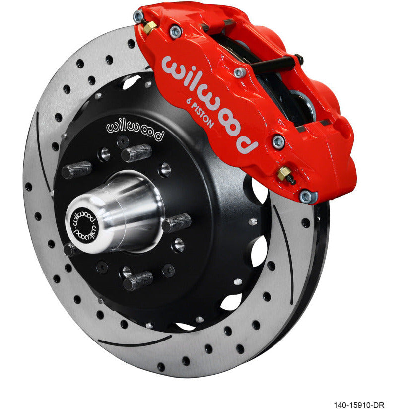 Wilwood Narrow Superlite 6R Front Big Brake Kit 12.88in SRP Drilled and Slotted Rotor - Red Wilwood Big Brake Kits