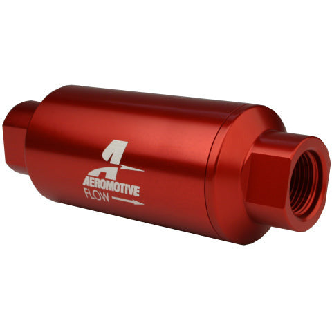 Aeromotive In-Line Filter - AN-10 size - 40 Micron SS Element - Red Anodize Finish Aeromotive Fuel Filters