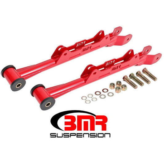 BMR 10-15 5th Gen Camaro Chrome Moly Non-Adj. Rear Lower Control Arms (Delrin) - Red BMR Suspension Control Arms