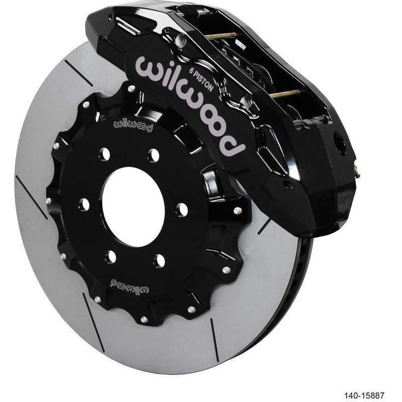 Wilwood 17-19 Ford F150 Raptor TX6R Front Kit 15.50in Rotor w/ Lines - Black Wilwood Brake Calipers - Perf