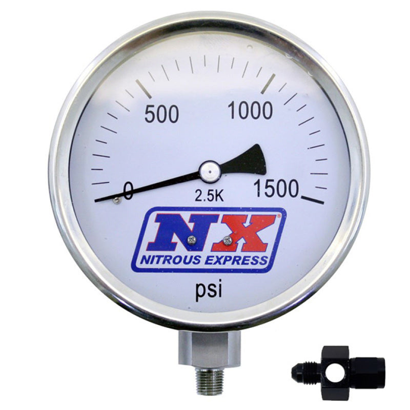 Nitrous Express Nitrous Pressure Gauge 4in-High Accuracy 6AN