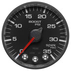 Autometer Spek-Pro Gauge Boost 2 1/16in 35psi Stepper Motor W/Peak & Warn Black/Black AutoMeter Gauges