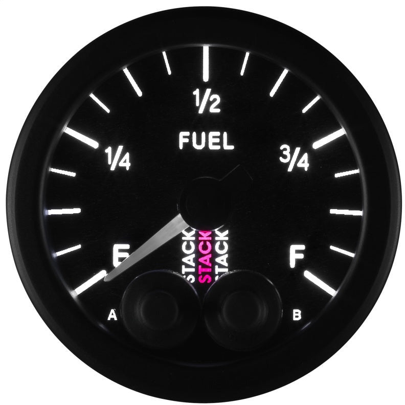 Autometer Stack 52mm 0-280 Ohm Programmable Pro-Control Fuel Level Gauge - Black AutoMeter Gauges