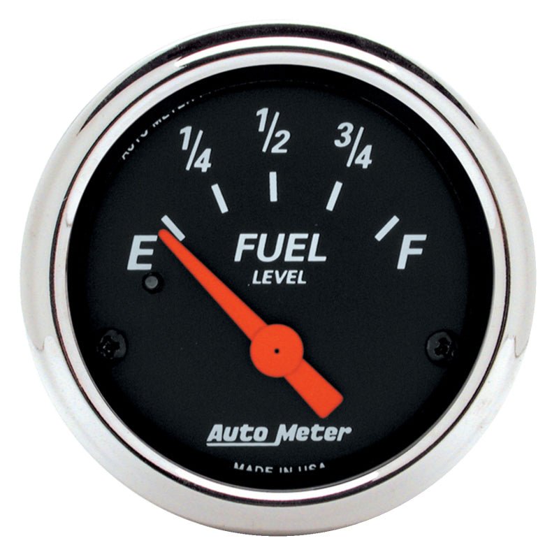 Autometer Designer Black  2-1/16in Black Fuel Level Gauge AutoMeter Gauges