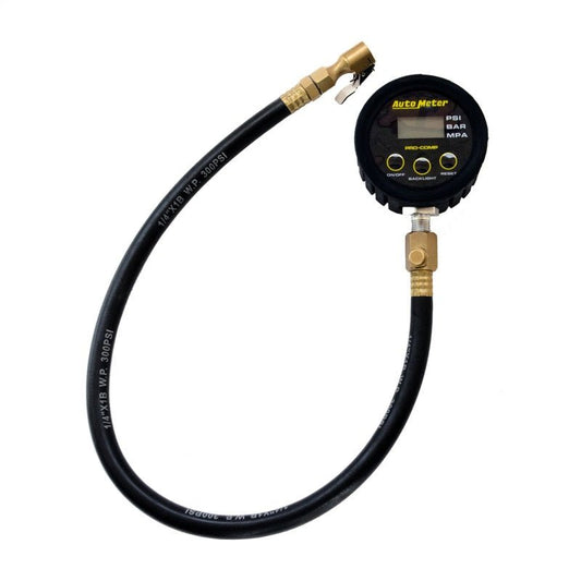 Autometer 0-50PSI Race Digital Tire Pressure Gauge w/ 25in Hose AutoMeter Gauges