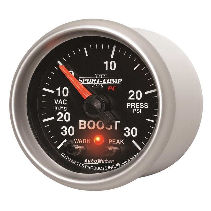 Autometer Sport-Comp II 52mm 30 IN HG / 30 PSI Electronic Boost/Vacuum Gauge AutoMeter Gauges