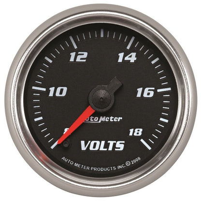 Autometer Pro-Cycle Gauge Voltmeter 2 1/16in 18V Digital Stepper Motor Black AutoMeter Gauges