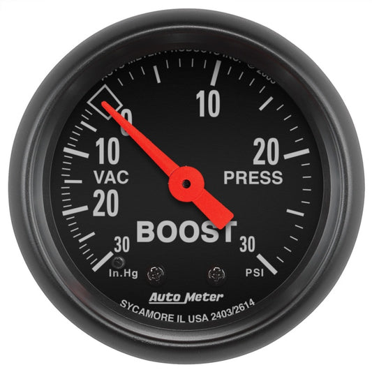 Autometer Z Series 52mm 30 In Hg.-Vac. / 30 PSI Boost / Vacuum Gauge AutoMeter Gauges