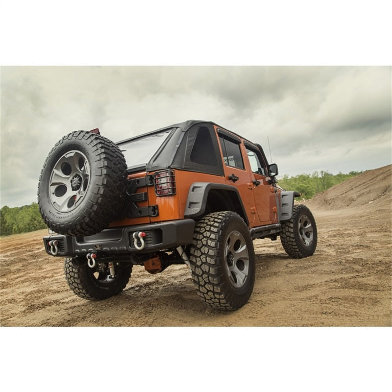 Rugged Ridge Bowless Soft Top Black Diamond 4-Door 07-18 Jeep Wrangler JK Rugged Ridge Soft Tops