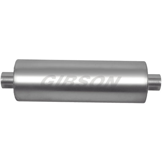 Gibson MWA Superflow Center/Center Round Muffler - 5x10in/3in Inlet/3in Outlet - Stainless Gibson Muffler